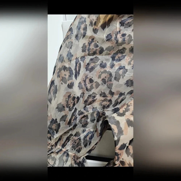 🐆HOST PICK🐆Endless Rose Organza Animal Fluffy Sleeves Baby Doll Dress size S - Picture 7 of 9